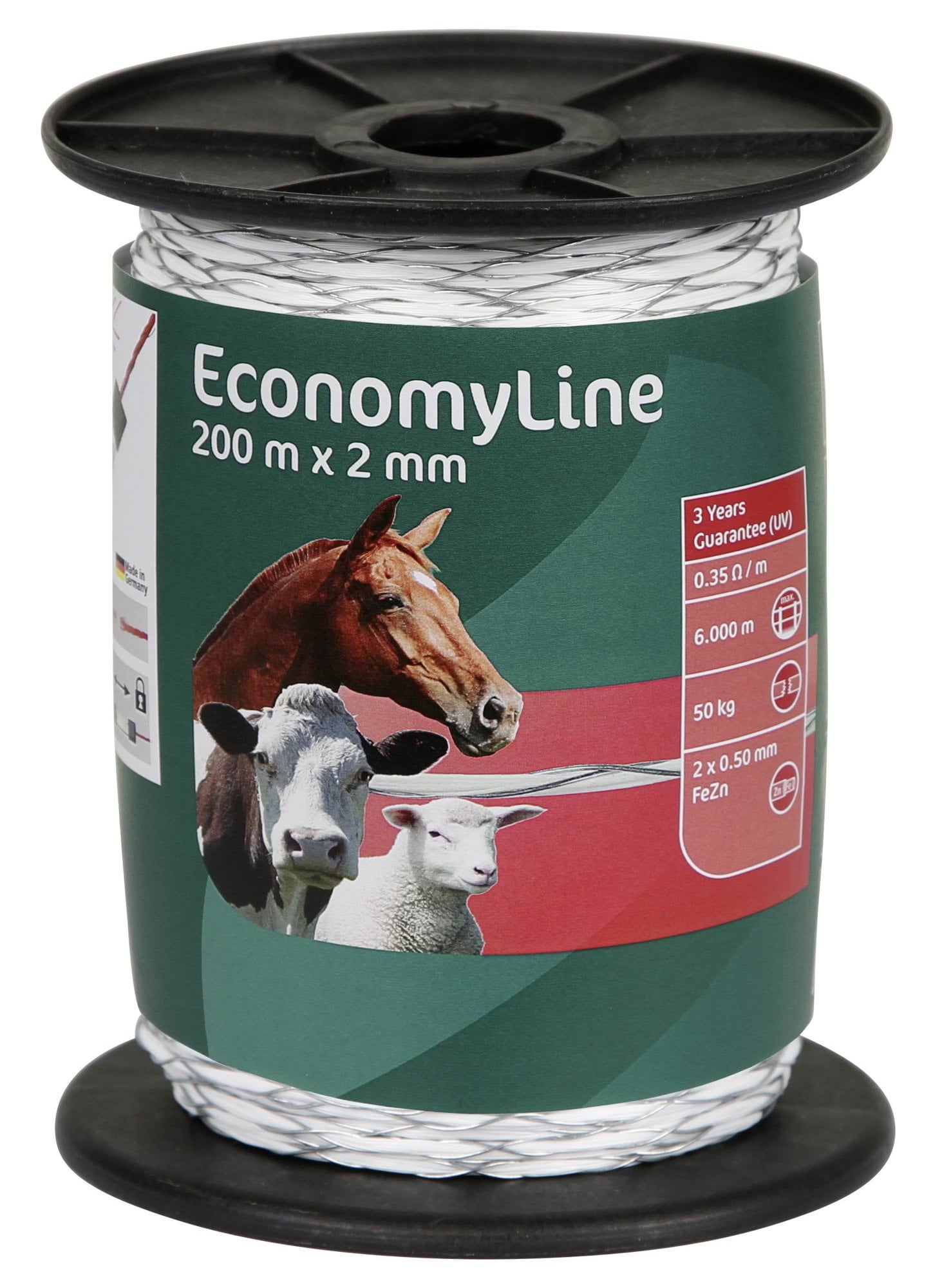 Plecionka ogrodzeniowa ECONOMY, 200 m, biała, AKO - Cavalo